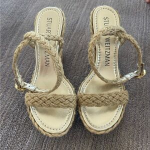 Stuart Weitzman Tan Braided Espadrilles